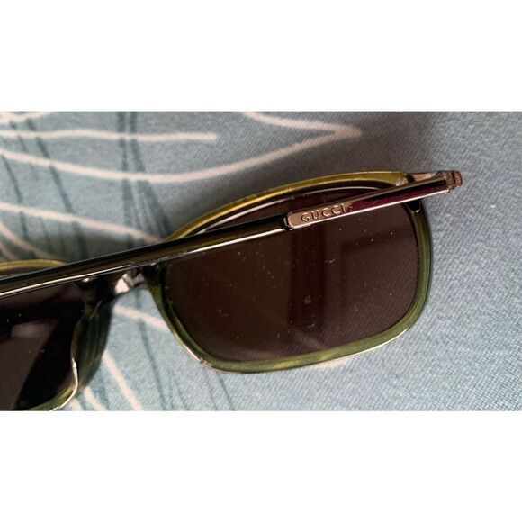Gucci SUN Eyeglasses Frames GG 1376 R4T 140 Black Green Italy GLASSES HARD CASE - Picture 9 of 10